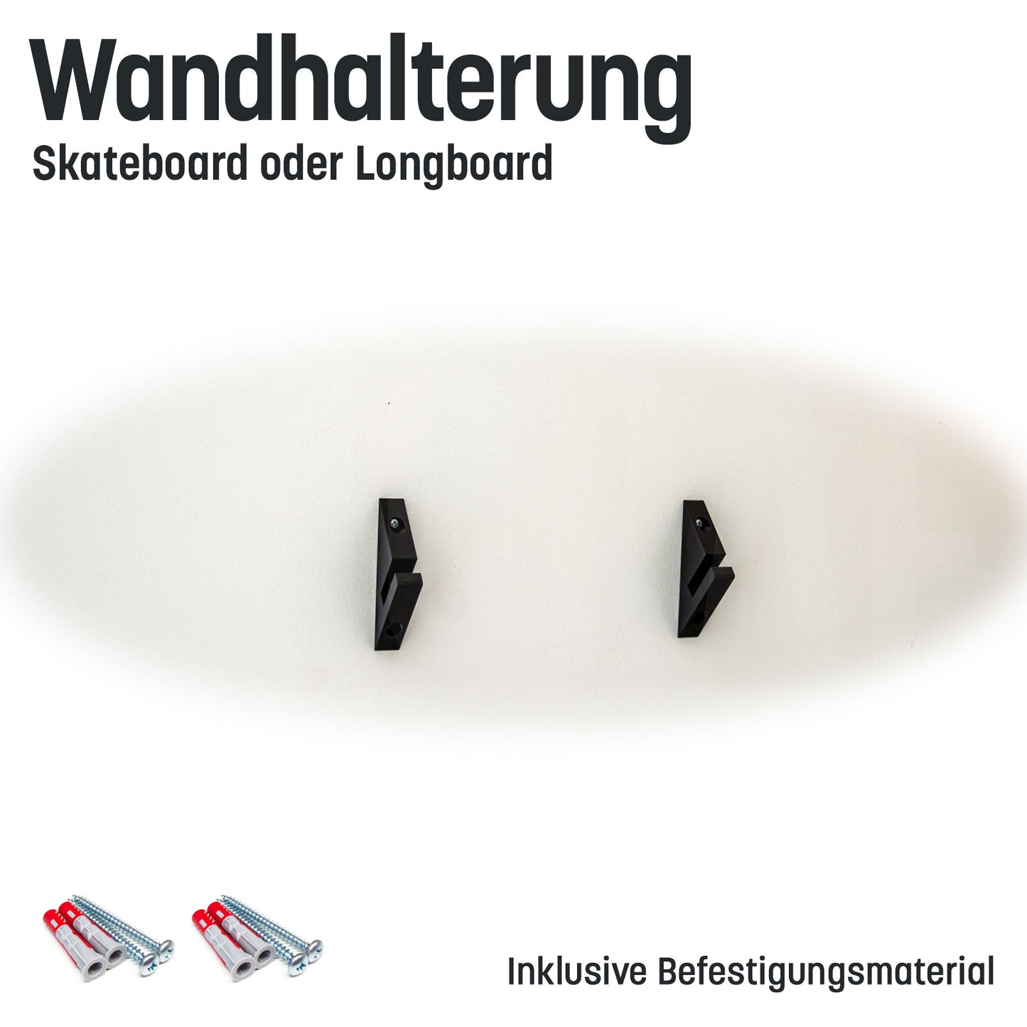 Skateboard Wandhalterung universell auch für Longboard geeignet in Schwarz Typ 3