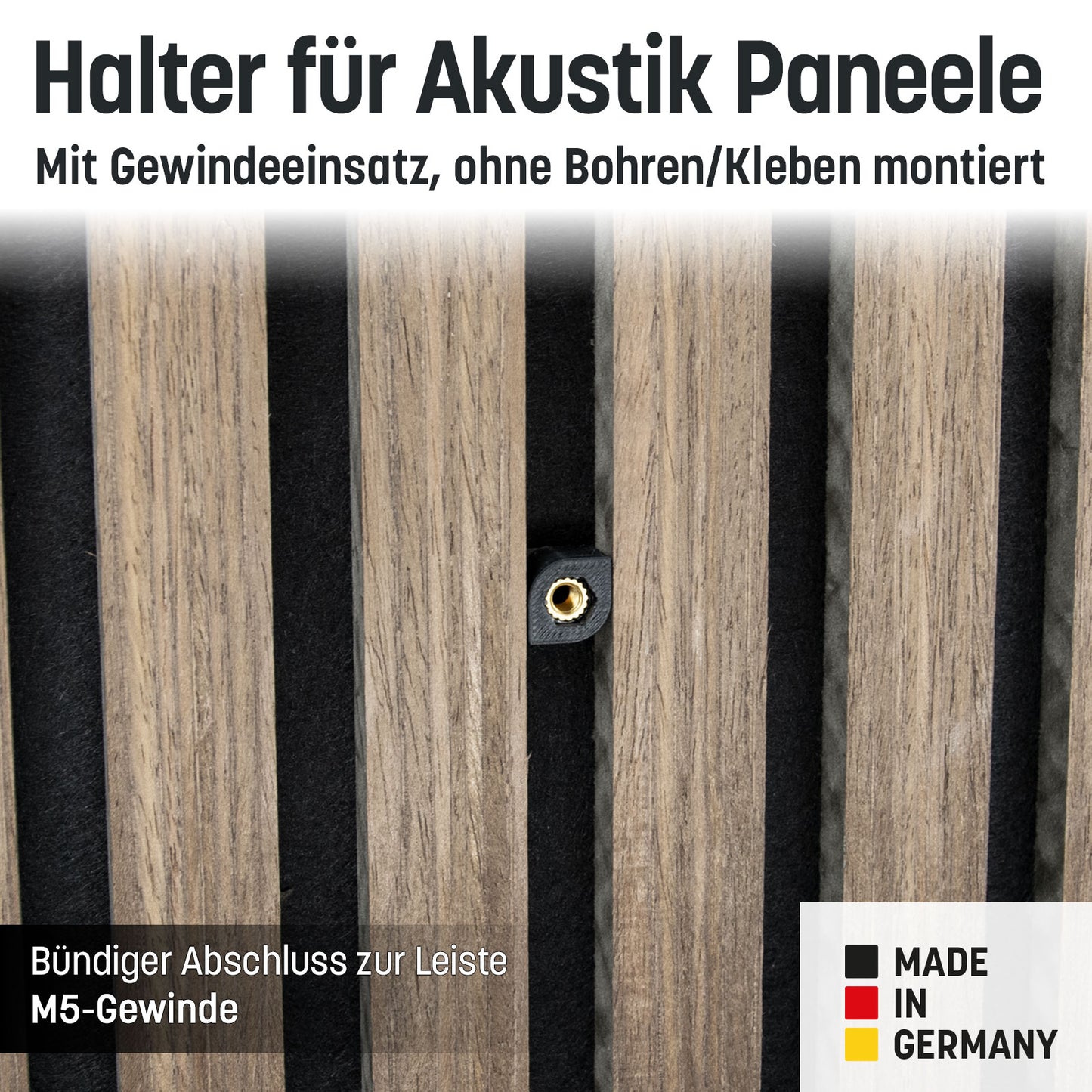 Bilderhaken / Halter mit Gewinde M4 M5 Akustik-Paneele kein Kleben+Bohren