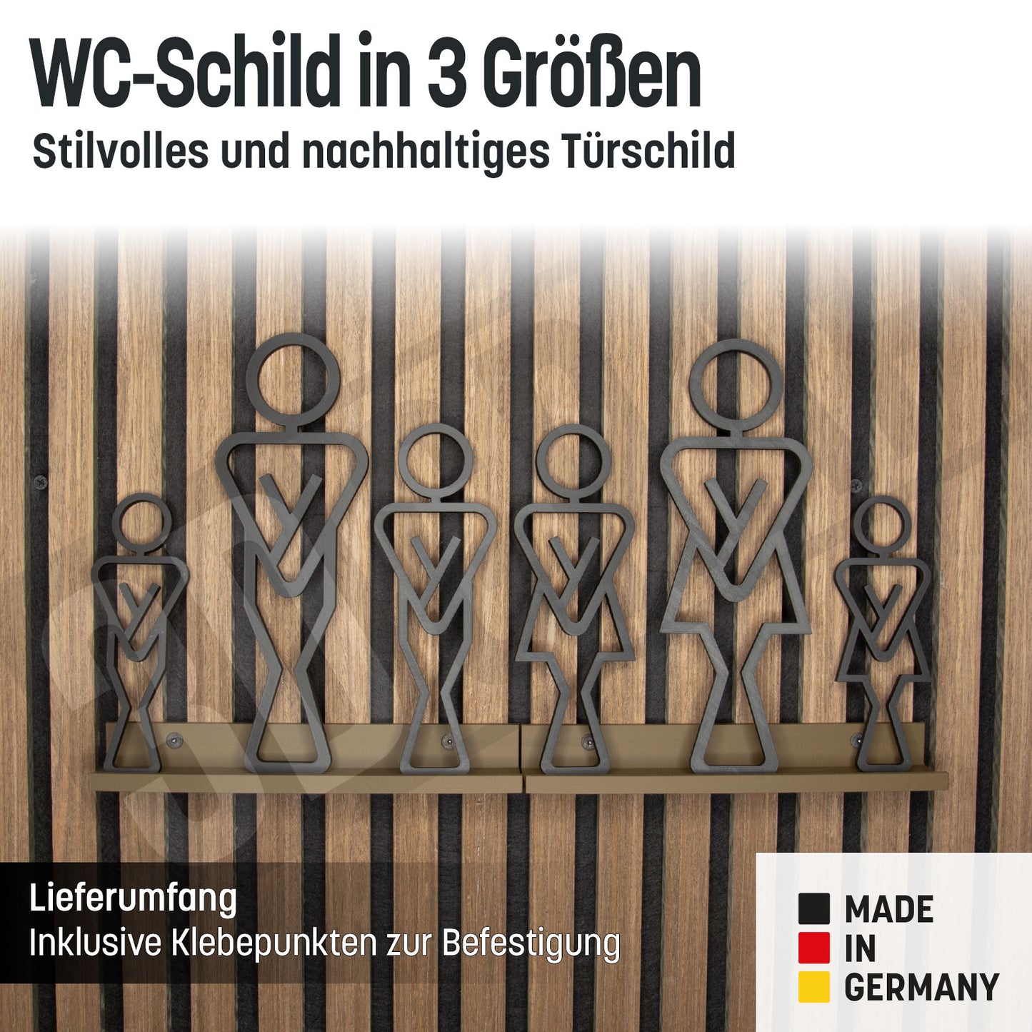 Gäste WC Schild Türschild Klo Toiletten Piktogramm Selbstklebend