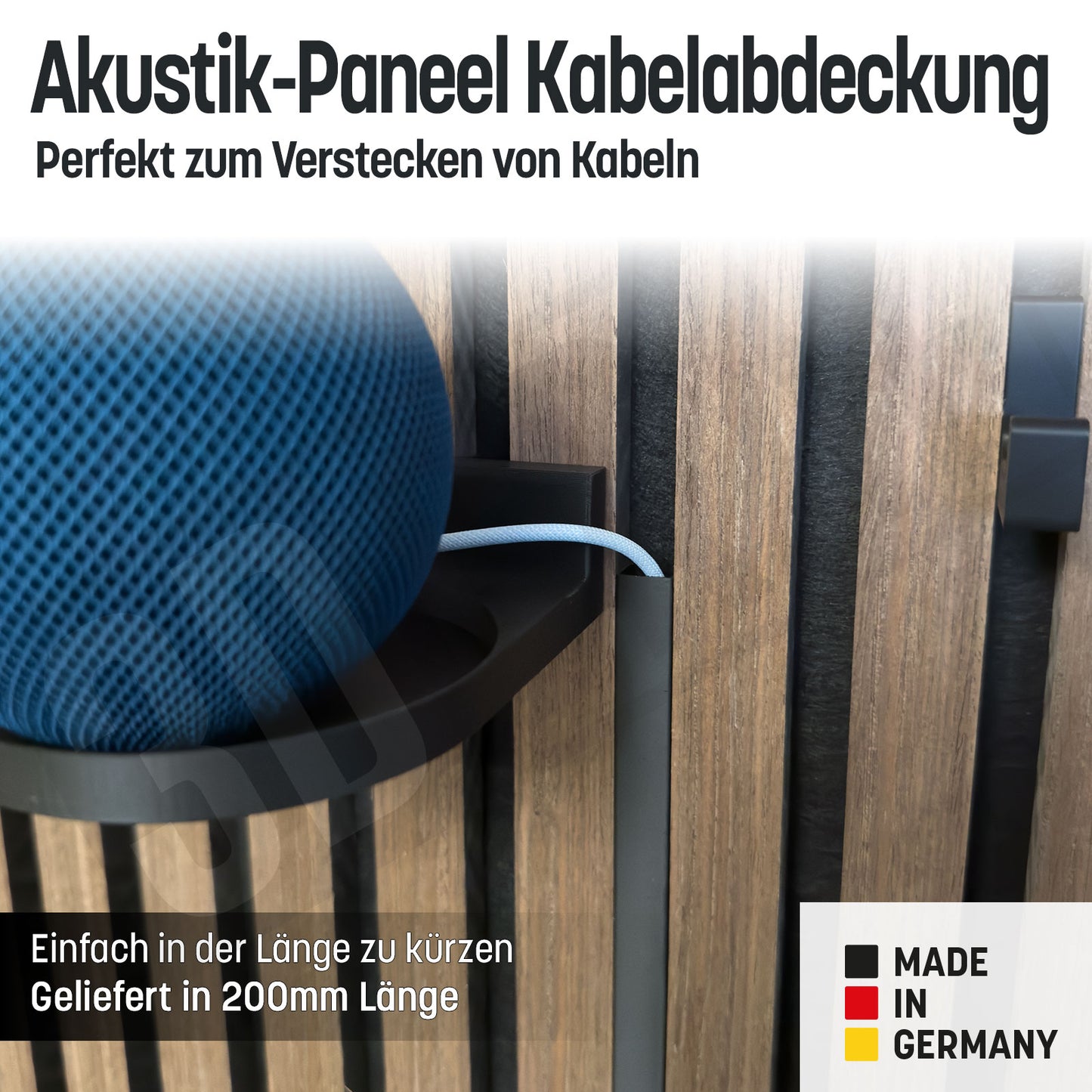 Versteckte Kabelführung für Akustik Paneele