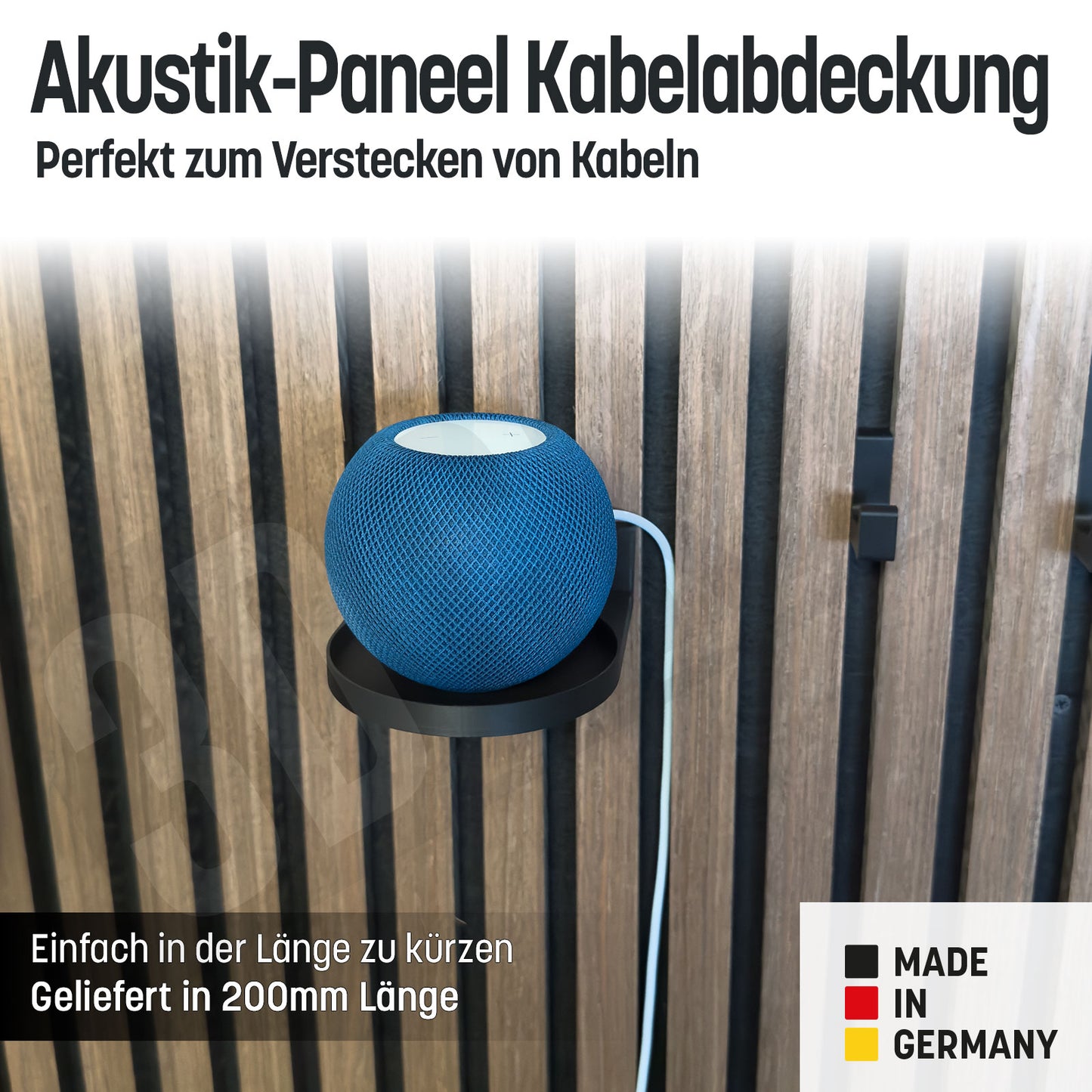 Versteckte Kabelführung für Akustik Paneele