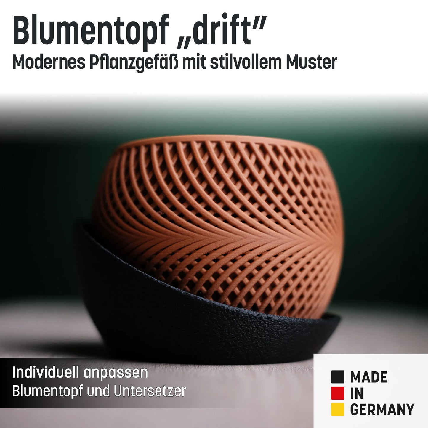Blumentopf „drift” mit umlaufender Platte