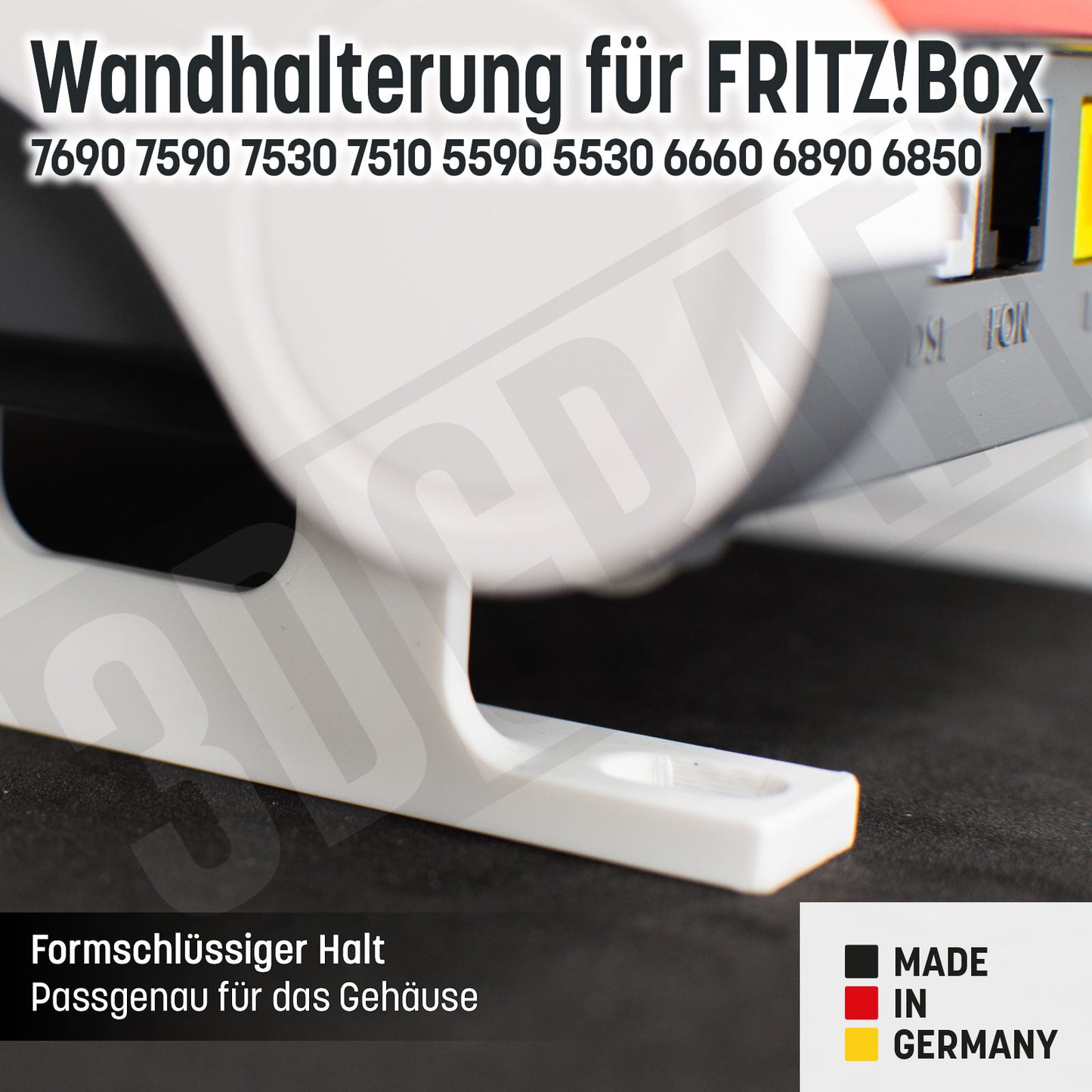 Fritz!Box Wandhalterung 7690, 7590, 7530, 7510, 5590, 5530, 6660, 6890 und 6850