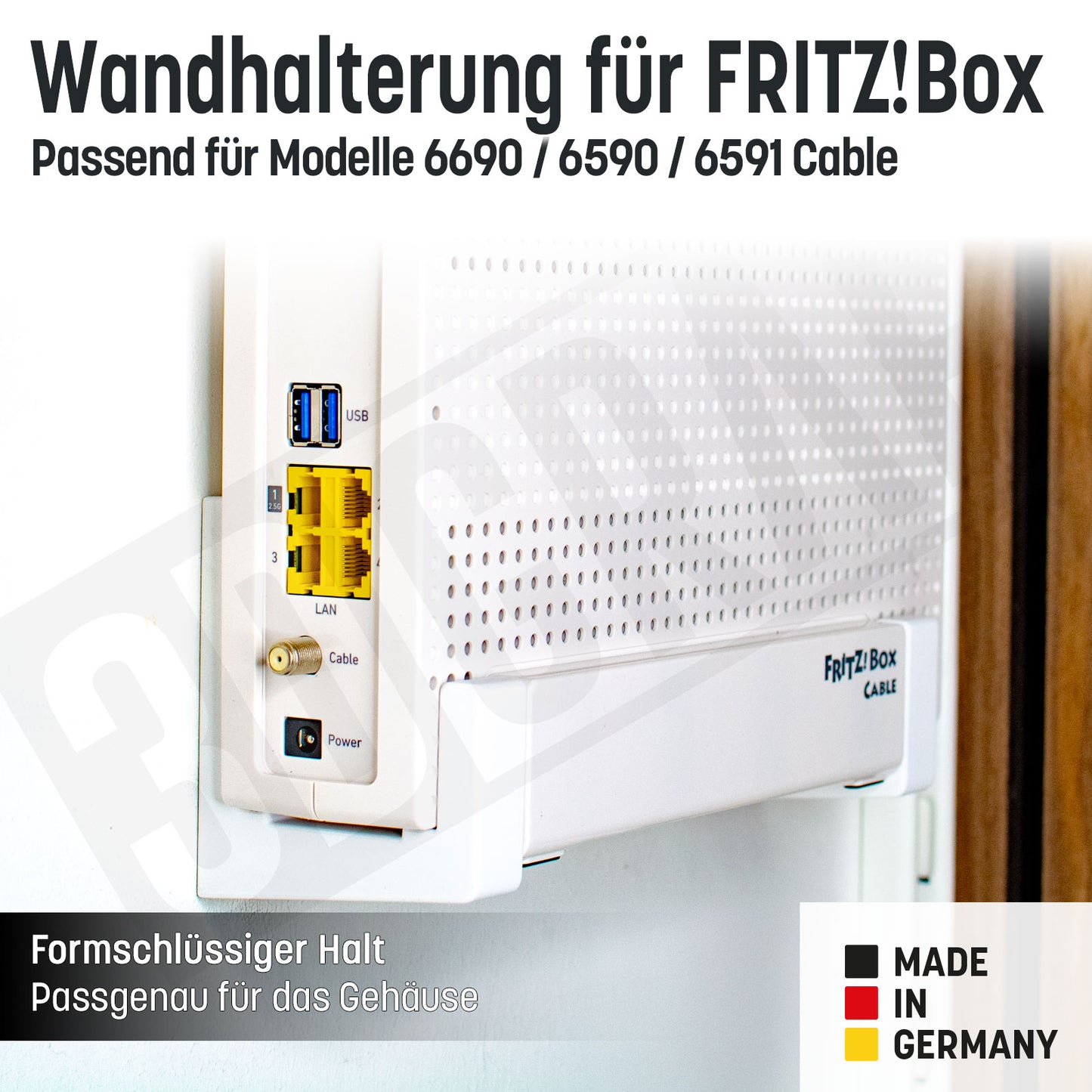 Wandhalterung für AVM FRITZ!Box 6690 / 6590 / 6591 Cable
