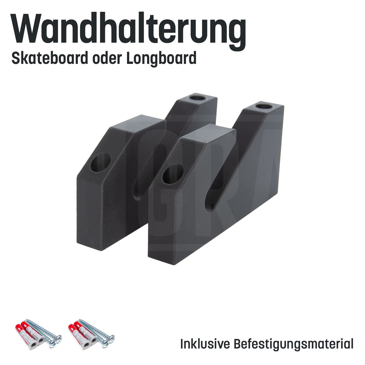 Skateboard Wandhalterung universell auch für Longboard geeignet in Schwarz Typ 2