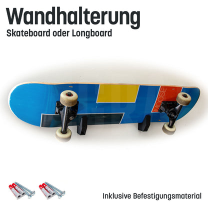 Skateboard Wandhalterung universell auch für Longboard geeignet in Schwarz Typ 2