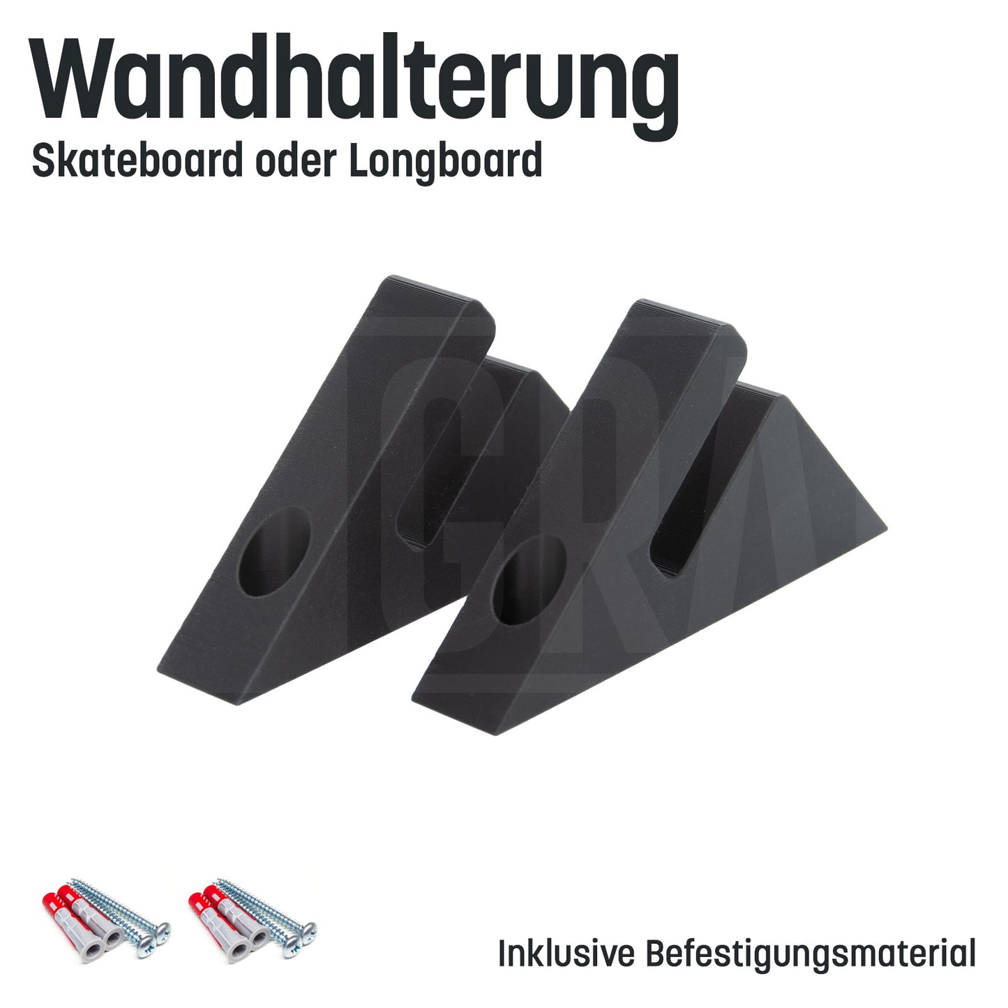 Skateboard Wandhalterung universell auch für Longboard geeignet in Schwarz Typ 3