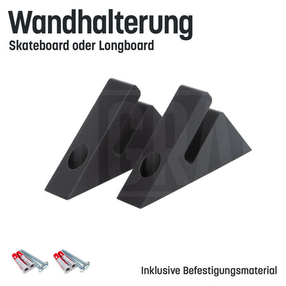 Skateboard Wandhalterung universell auch für Longboard geeignet in Schwarz Typ 3