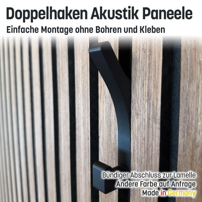 Garderobenhaken / Doppel Haken für Akustik Paneele ohne Kleben und Bohren