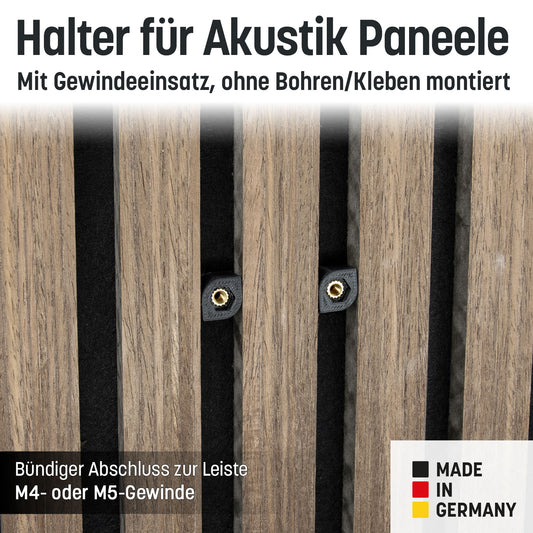 Bilderhaken / Halter mit Gewinde M4 M5 Akustik-Paneele kein Kleben+Bohren