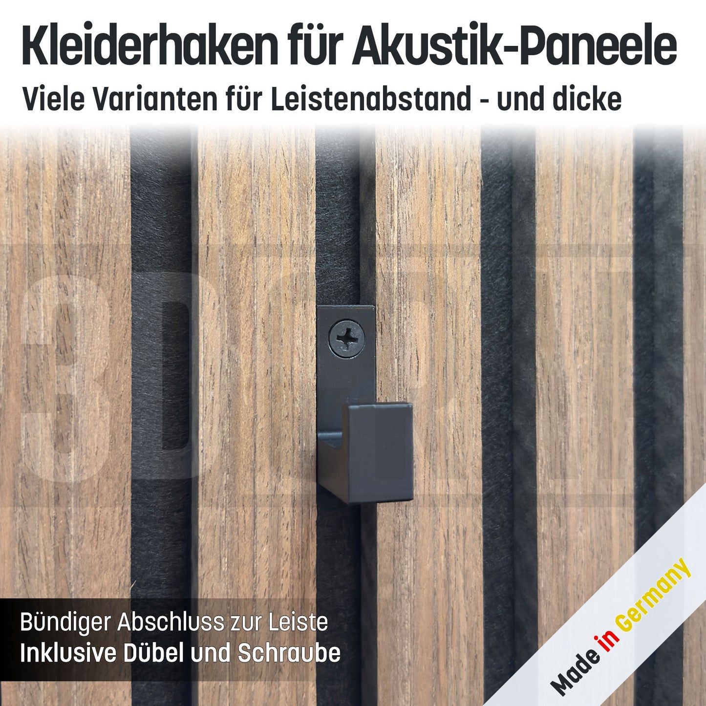 Kleiderhaken für Akustik-Paneele Wandpaneele Garderobe