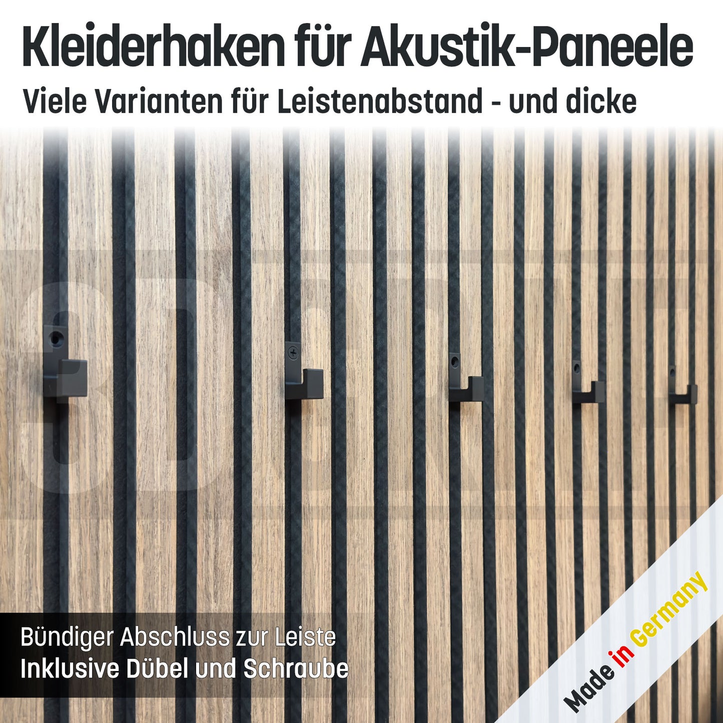 Kleiderhaken für Akustik-Paneele Wandpaneele Garderobe