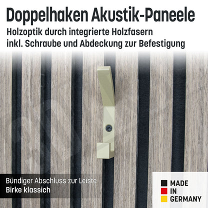 Kleiderhaken Holzfaser Akustik Paneele Wandpaneele inkl. Schraube und Dübel