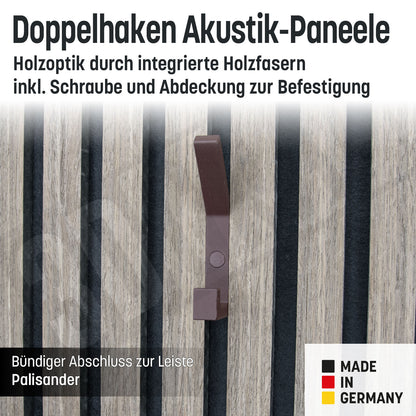 Kleiderhaken Holzfaser Akustik Paneele Wandpaneele inkl. Schraube und Dübel