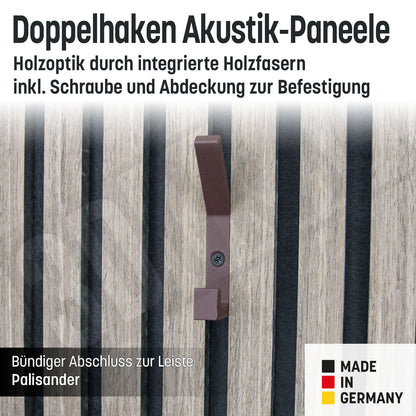 Kleiderhaken Holzfaser Akustik Paneele Wandpaneele inkl. Schraube und Dübel