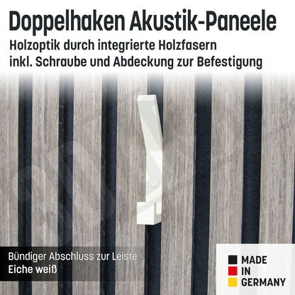 Kleiderhaken Holzfaser Akustik Paneele Wandpaneele inkl. Schraube und Dübel