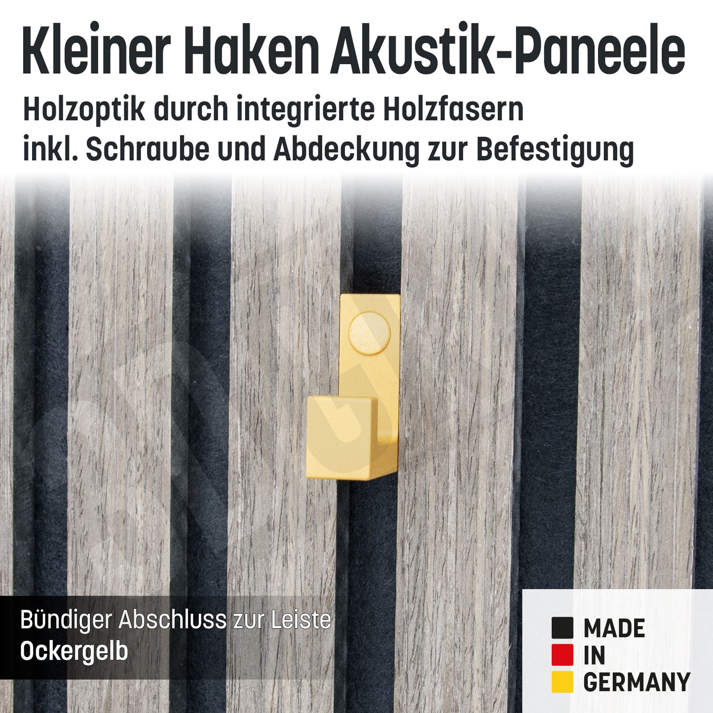 Kleiner Kleiderhaken Holzfaser Akustik Paneele Wandpaneele inkl. Schraube und Dübel