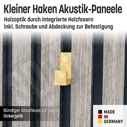 Kleiner Kleiderhaken Holzfaser Akustik Paneele Wandpaneele inkl. Schraube und Dübel