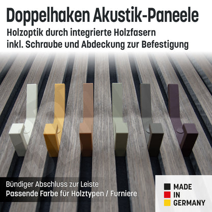 Kleiderhaken Holzfaser Akustik Paneele Wandpaneele inkl. Schraube und Dübel