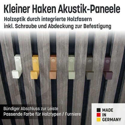 Kleiner Kleiderhaken Holzfaser Akustik Paneele Wandpaneele inkl. Schraube und Dübel