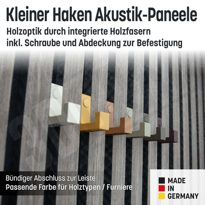 Kleiner Kleiderhaken Holzfaser Akustik Paneele Wandpaneele inkl. Schraube und Dübel