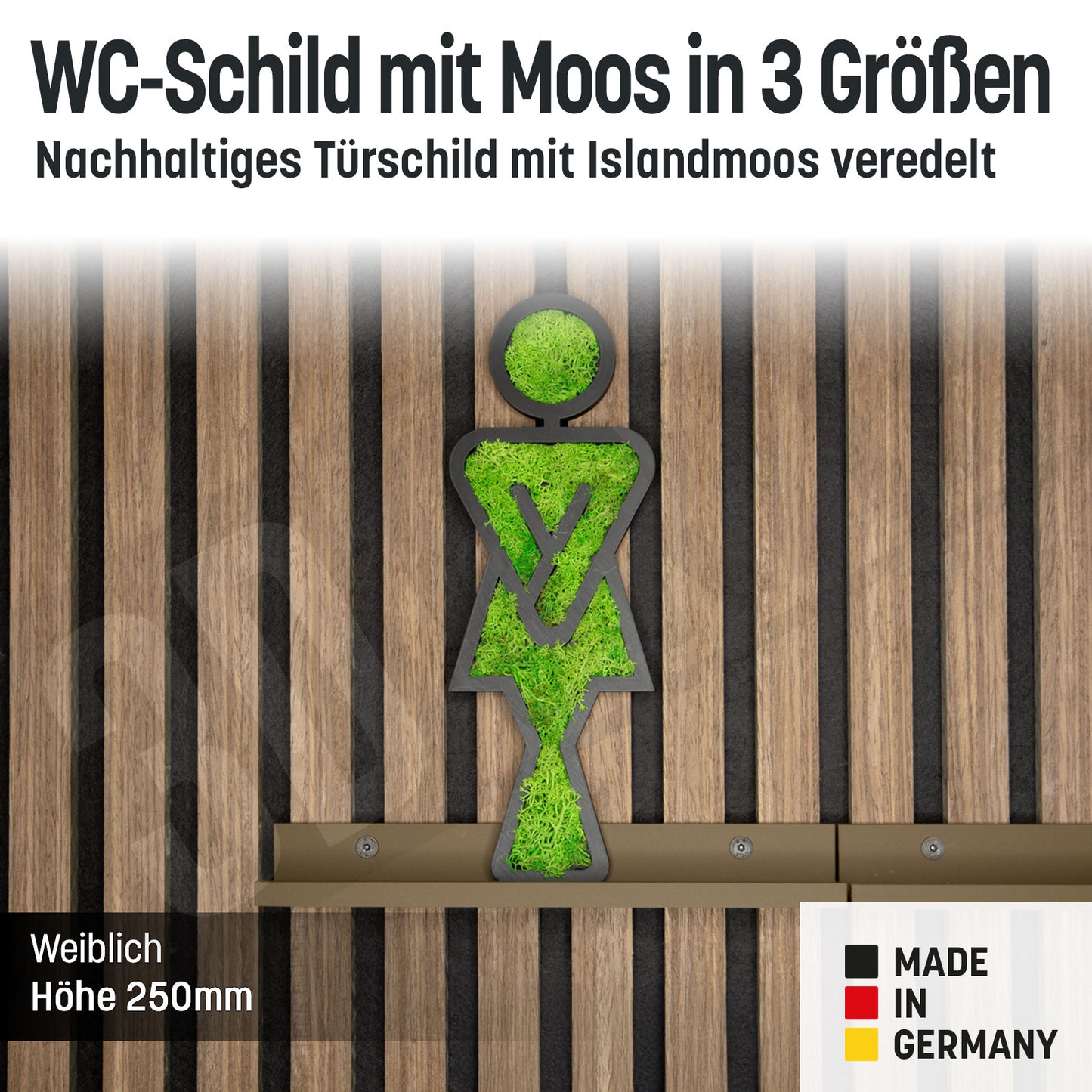 Moos Gäste WC Schild Türschild Klo Toiletten Piktogramm Selbstklebend