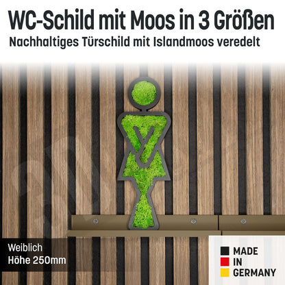 Moos Gäste WC Schild Türschild Klo Toiletten Piktogramm Selbstklebend