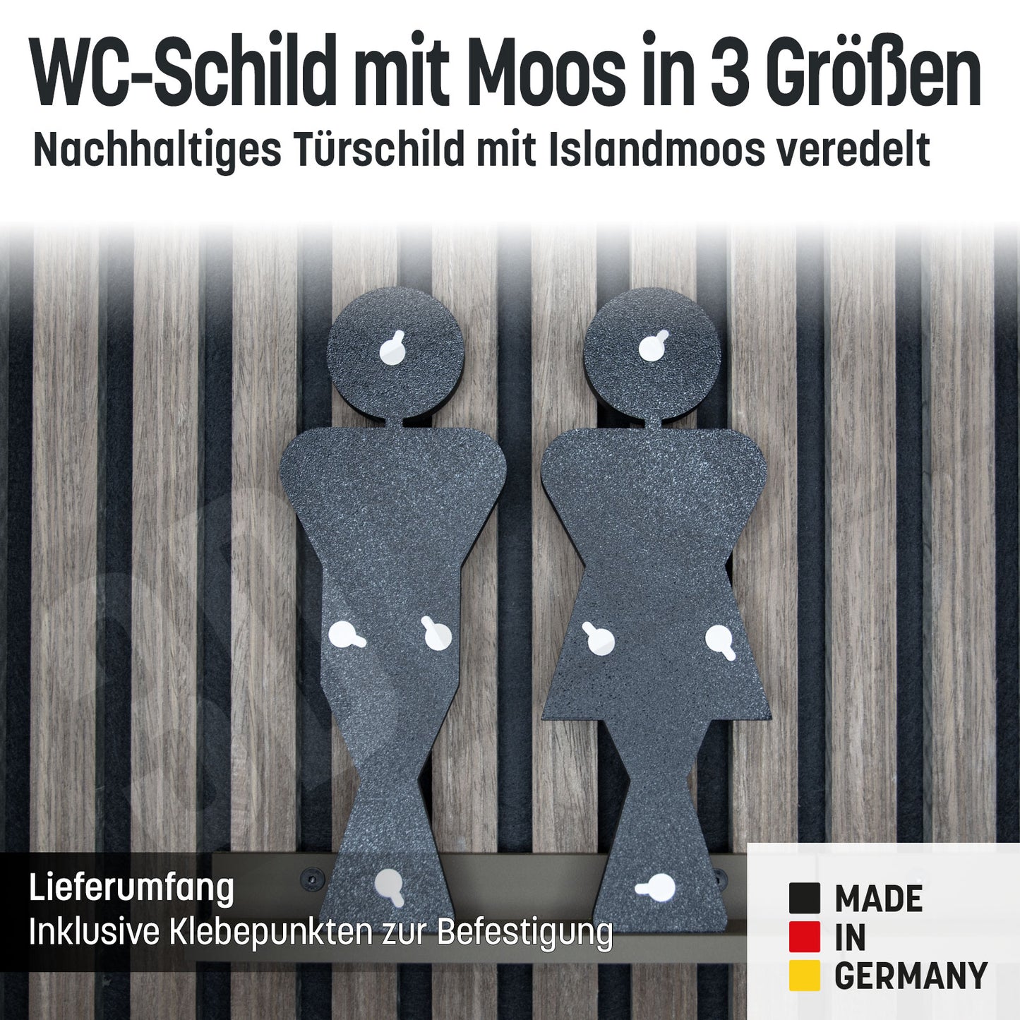 Moos Gäste WC Schild Türschild Klo Toiletten Piktogramm Selbstklebend