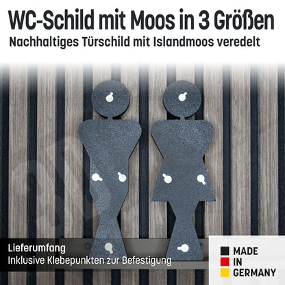 Moos Gäste WC Schild Türschild Klo Toiletten Piktogramm Selbstklebend