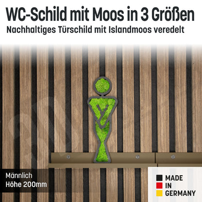 Moos Gäste WC Schild Türschild Klo Toiletten Piktogramm Selbstklebend