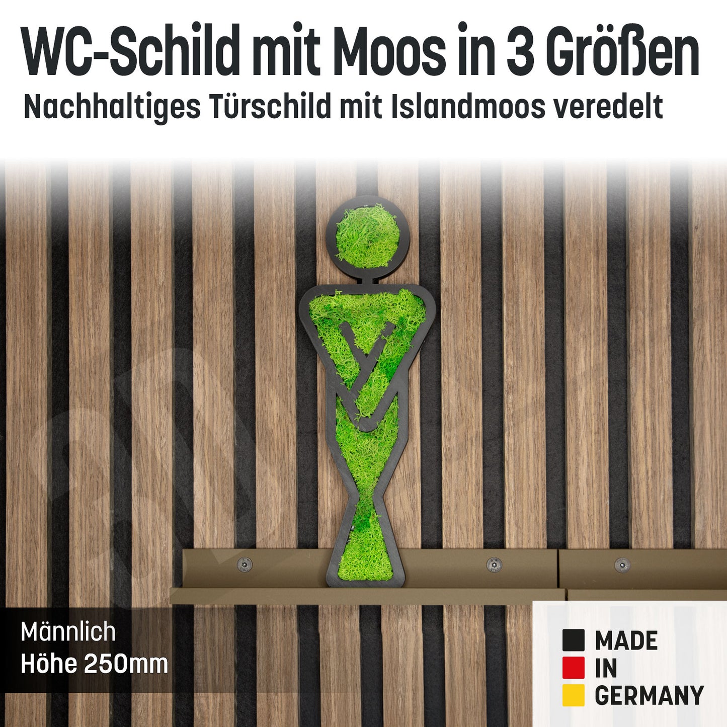 Moos Gäste WC Schild Türschild Klo Toiletten Piktogramm Selbstklebend