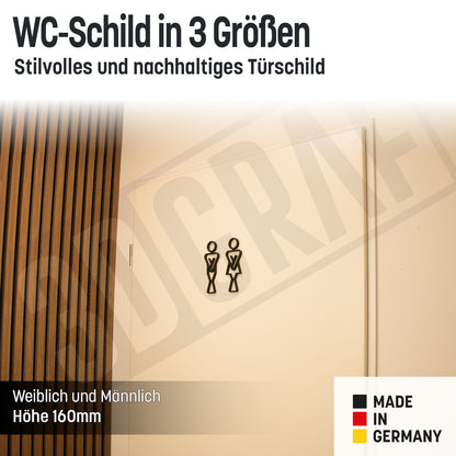 Gäste WC Schild Türschild Klo Toiletten Piktogramm Selbstklebend