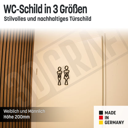 Gäste WC Schild Türschild Klo Toiletten Piktogramm Selbstklebend