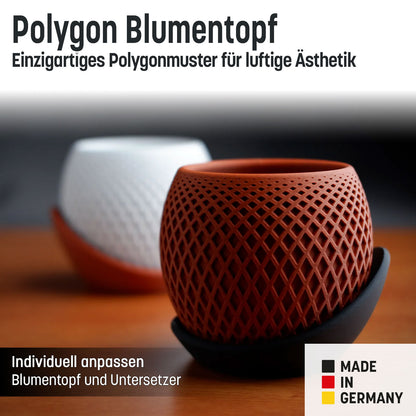 Blumentopf „Polygon” mit umlaufender Platte