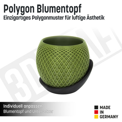 Blumentopf „Polygon” mit umlaufender Platte