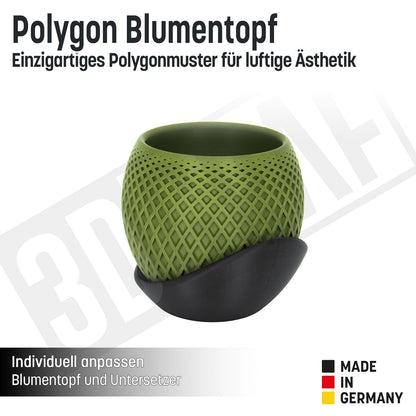 Blumentopf „Polygon” mit umlaufender Platte