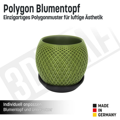 Blumentopf „Polygon” mit umlaufender Platte