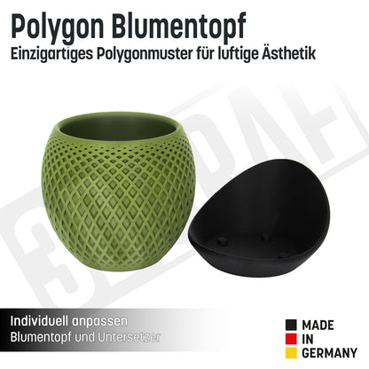 Blumentopf „Polygon” mit umlaufender Platte
