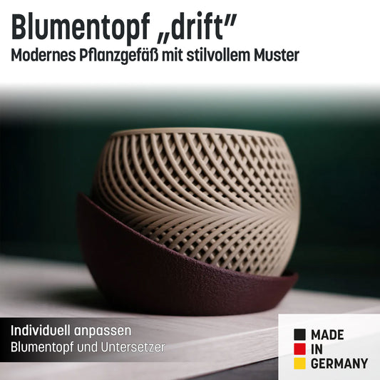 Blumentopf „drift” mit umlaufender Platte