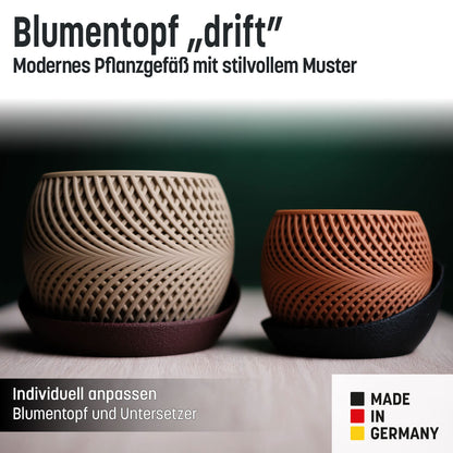 Blumentopf „drift” mit umlaufender Platte