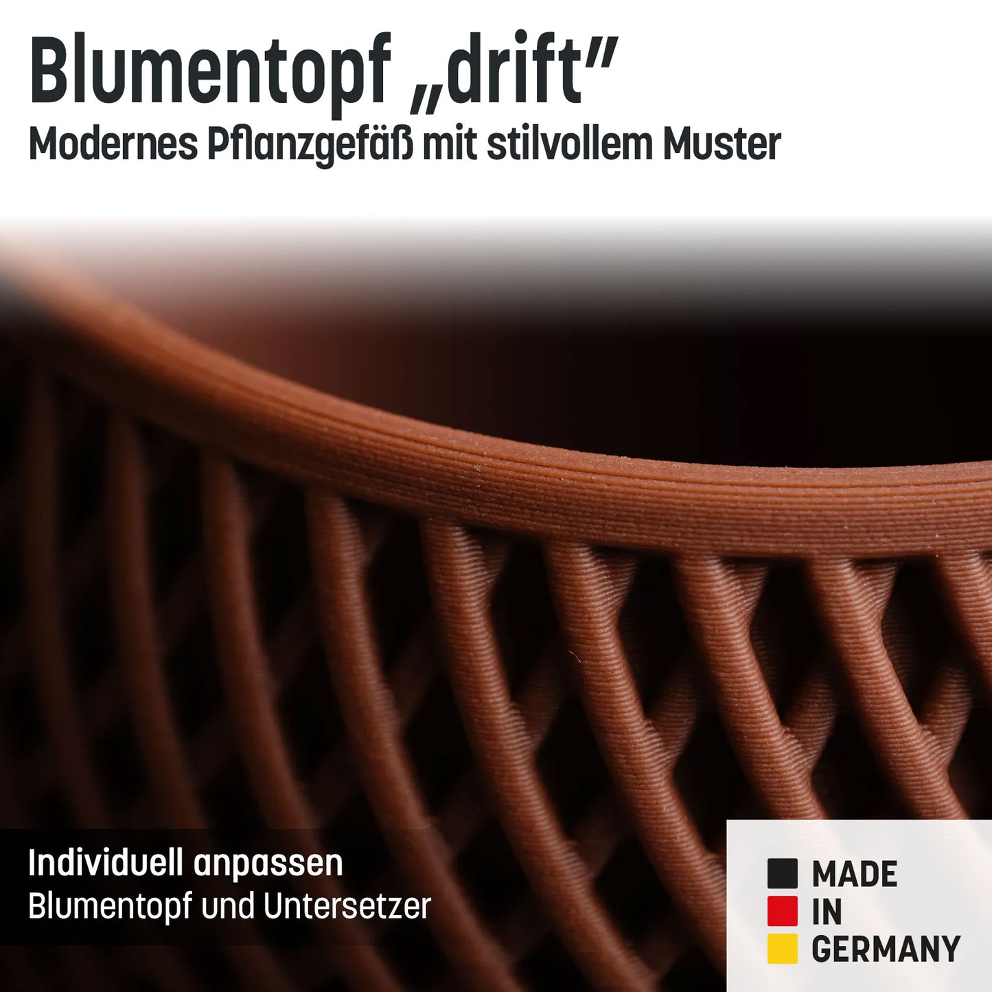 Blumentopf „drift” mit umlaufender Platte
