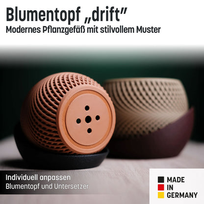 Blumentopf „drift” mit umlaufender Platte