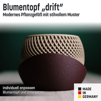 Blumentopf „drift” mit umlaufender Platte