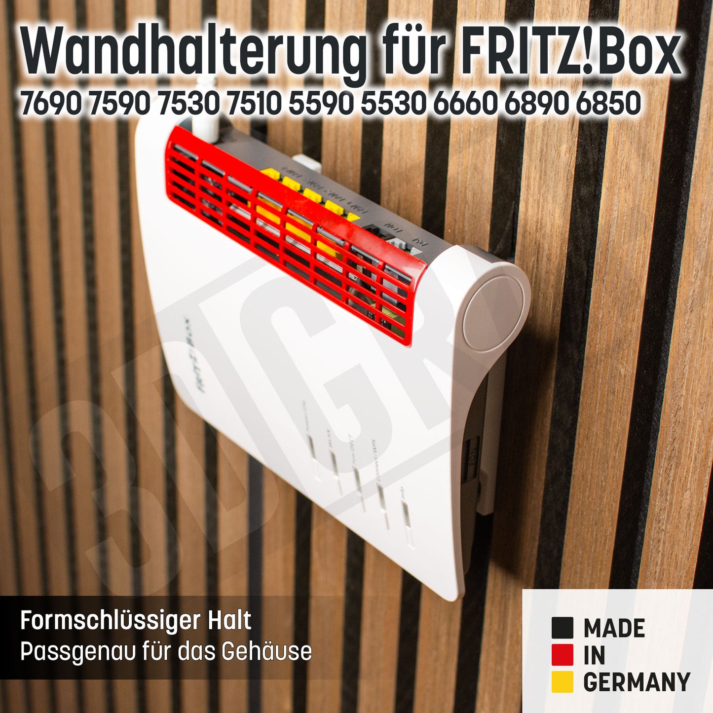 Fritz!Box Wandhalterung 7690, 7590, 7530, 7510, 5590, 5530, 6660, 6890 und 6850