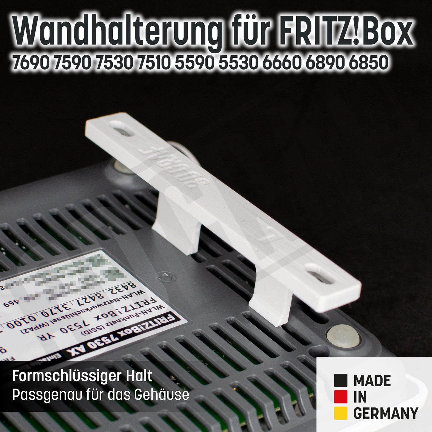 Fritz!Box Wandhalterung 7690, 7590, 7530, 7510, 5590, 5530, 6660, 6890 und 6850